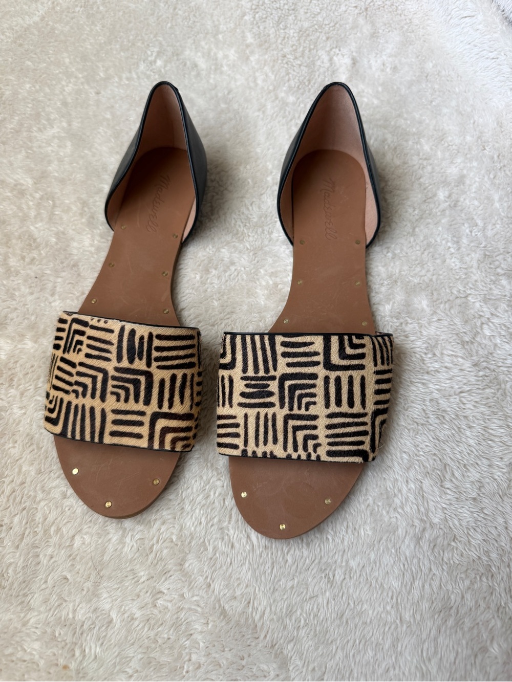 Madewell Thea D'Orsay Slide Sandals in Printed Calf Hair – Mint Condition